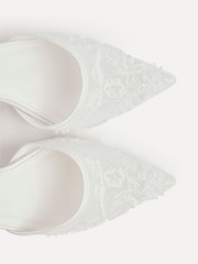 Linzi Cream Bridal Serenade Beaded Mesh Court Heels - Image 6 of 6
