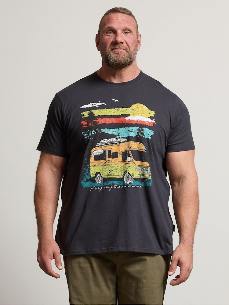 BadRhino Big & Tall Grey Camper T-Shirt - Image 1 of 6