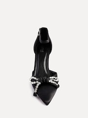 Linzi Black Chrome Crave Studded Kitten Heel Courts Shoes - Image 3 of 5