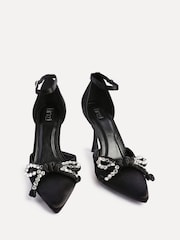 Linzi Black Chrome Crave Studded Kitten Heel Courts Shoes - Image 4 of 5