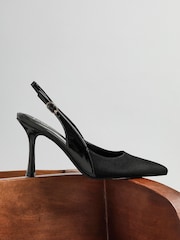 Linzi Black Wink Suede And Patent Mix Court Heels - Image 1 of 6