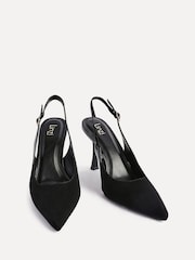Linzi Black Wink Suede And Patent Mix Court Heels - Image 4 of 6
