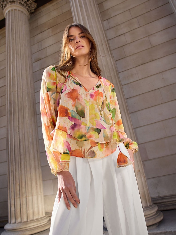 Star by Julien MacDonald Orange Frill Hem Blouse - Image 2 of 3
