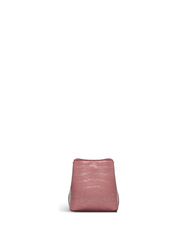 Radley Small Pink Dukes Place Faux Croc Compartment Cross-Body  Bag - Image 1 of 4