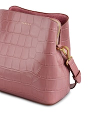 Radley Small Pink Dukes Place Faux Croc Compartment Cross-Body  Bag - Image 2 of 4