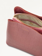 Radley Small Pink Dukes Place Faux Croc Compartment Cross-Body  Bag - Image 4 of 4
