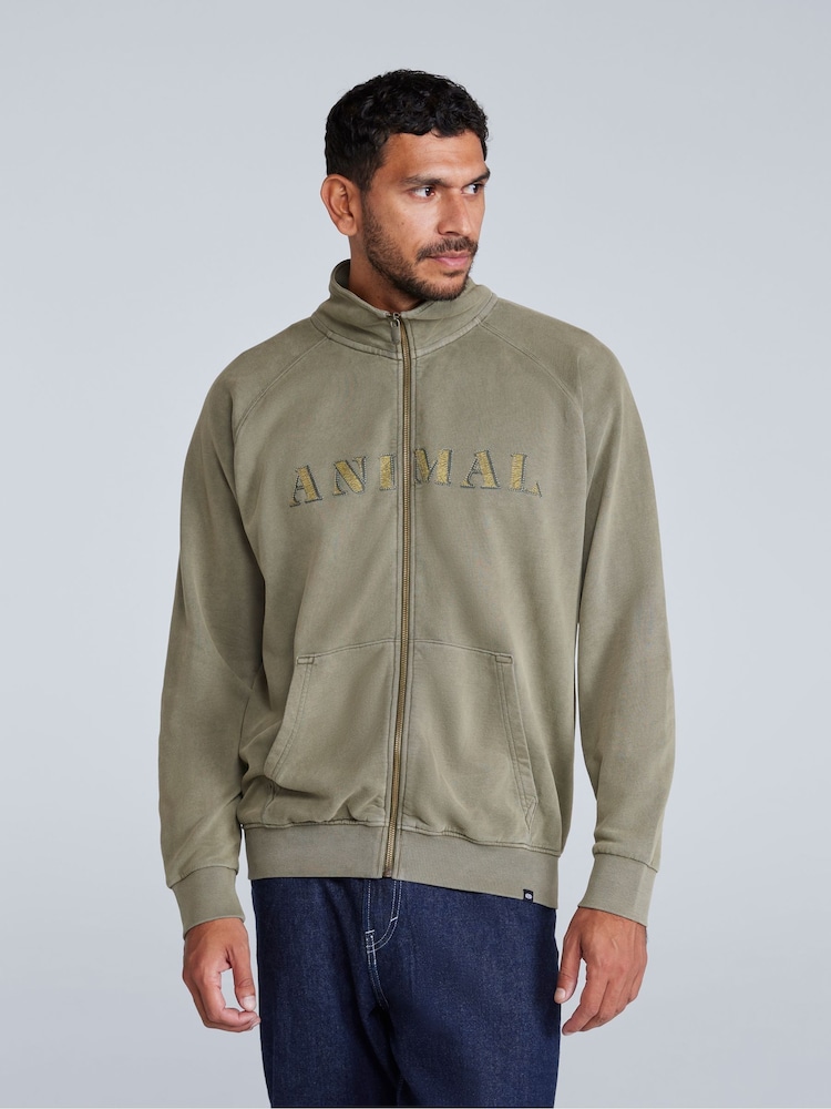 Animal Green Mens Liam Zip Sweatshirt - Image 1 of 4