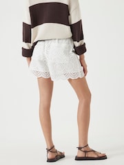 Hush White Margot Cotton Broderie Pull On Shorts - Image 2 of 5
