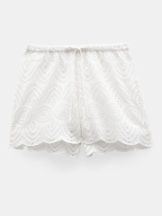 Hush White Margot Cotton Broderie Pull On Shorts - Image 5 of 5