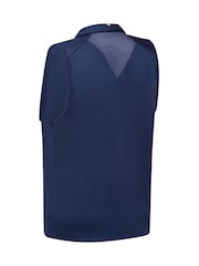 Callaway Apparel Blue Waist Length Mesh Detail Sleeveless Polo Shirt - Image 2 of 2