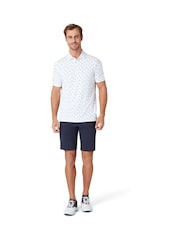 Callaway Apparel All-Over Large Chev Printed White Polo Shirt - Image 1 of 5