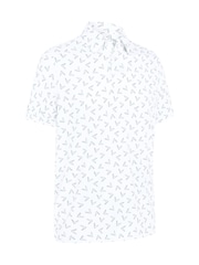 Callaway Apparel All-Over Large Chev Printed White Polo Shirt - Image 4 of 5
