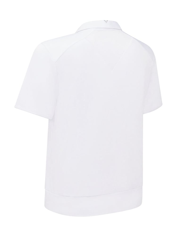 Callaway Apparel Waist Length Mesh Detail Short Sleeve White Polo Shirt - Image 5 of 5