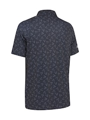 Callaway Apparel Large All-Over Chev Printed Black Polo Shirt - Imagen 2 de 2