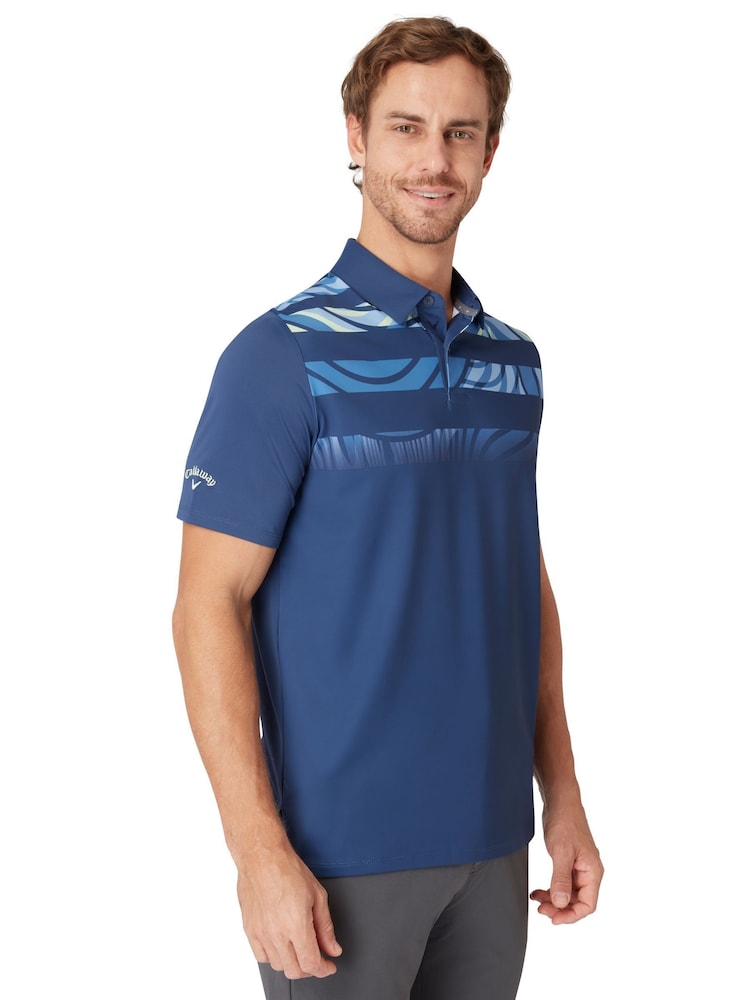 Callaway Apparel Blue Trippy Block Polo Shirt - Imagen 1 de 5