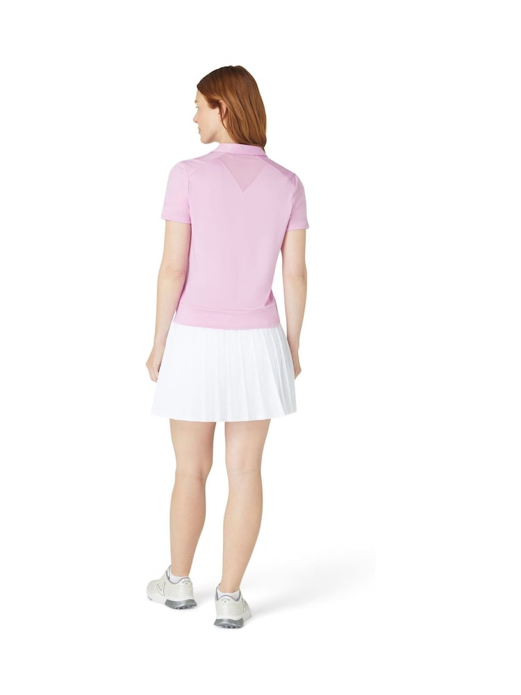 Callaway Apparel Pink Waist Length Mesh Detail Short Sleeve Polo Shirt - Image 2 of 5