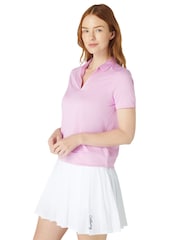 Callaway Apparel Pink Waist Length Mesh Detail Short Sleeve Polo Shirt - Image 3 of 5