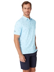 Callaway Apparel Blue All Over Birdie Polo Shirt - Imagen 1 de 5