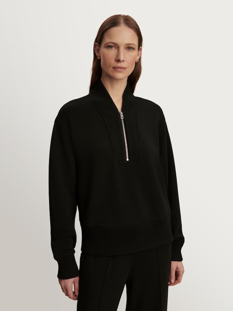 Varley Black Sally Half Zip Sweat Top - Image 1 of 7