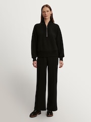 Varley Black Sally Half Zip Sweat Top - Image 3 of 7