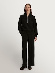 Varley Black Sally Half Zip Sweat Top - Image 4 of 7