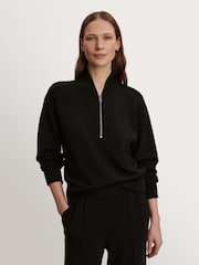 Varley Black Sally Half Zip Sweat Top - Image 5 of 7