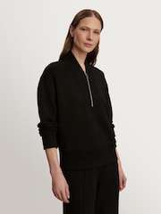 Varley Black Sally Half Zip Sweat Top - Image 6 of 7