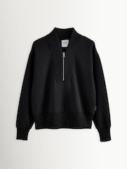 Varley Black Sally Half Zip Sweat Top - Image 7 of 7