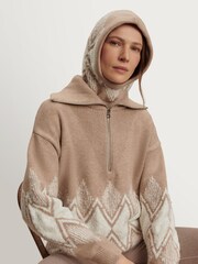 Varley Brown Ethan Knit Scarf - Image 2 of 2