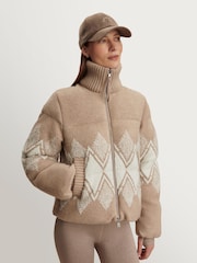 Varley Light Taupe Belinda Knit Puffer Coat - Image 1 of 10