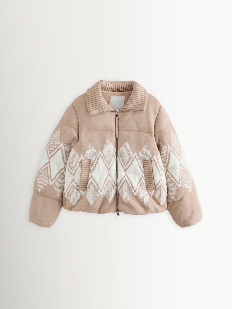 Varley Light Taupe Belinda Knit Puffer Coat - Image 10 of 10