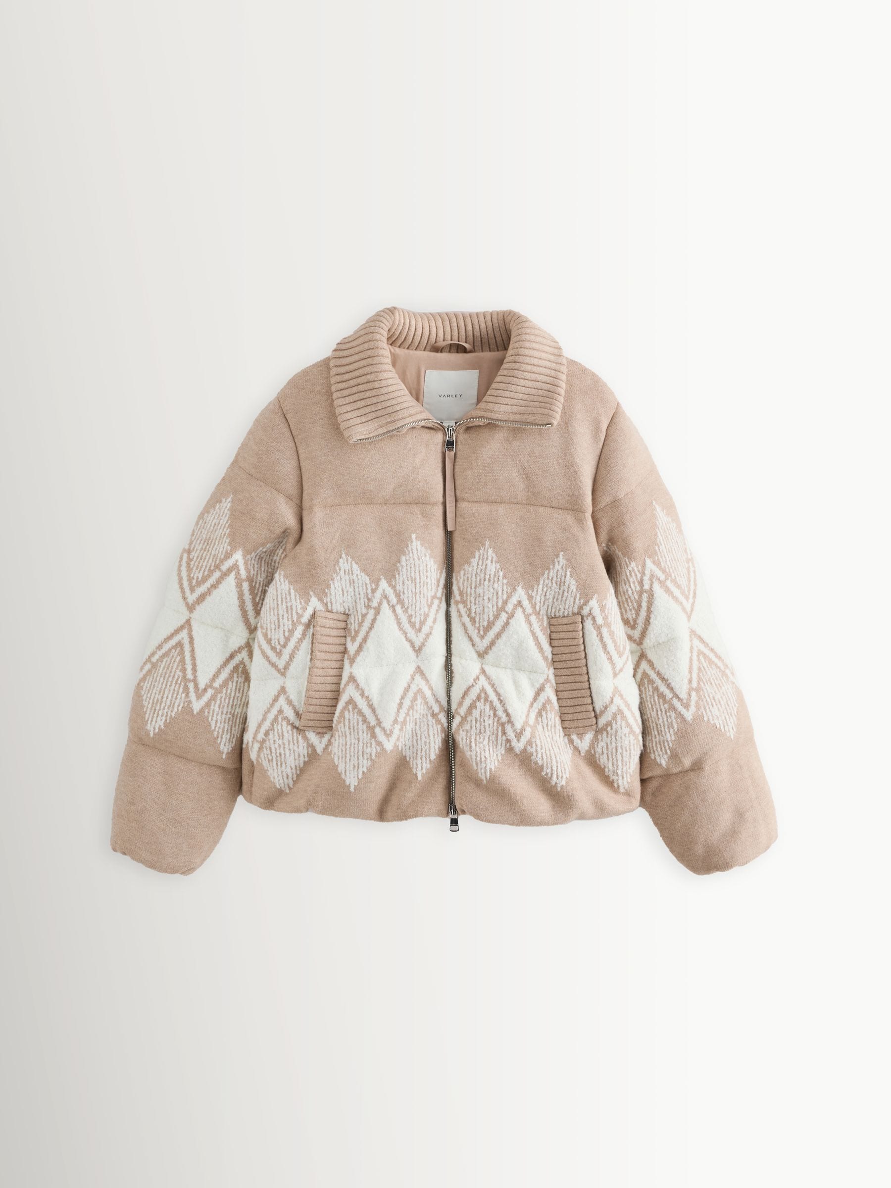 Varley Light Taupe Belinda Knit Puffer Coat | Seasons