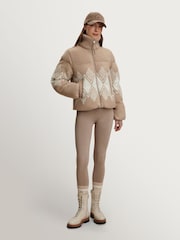 Varley Light Taupe Belinda Knit Puffer Coat - Image 4 of 10