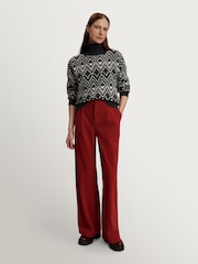 Varley Charcoal Ida Relaxed Fairisle Pattern Rollneck Jumper - Image 5 of 13