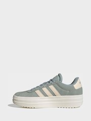 adidas Green/Cream VL Court Bold Trainers - Image 2 of 9