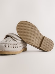Neutral Standard Fit (F) Touch Fastening Woven Suede Loafers - Image 3 of 5