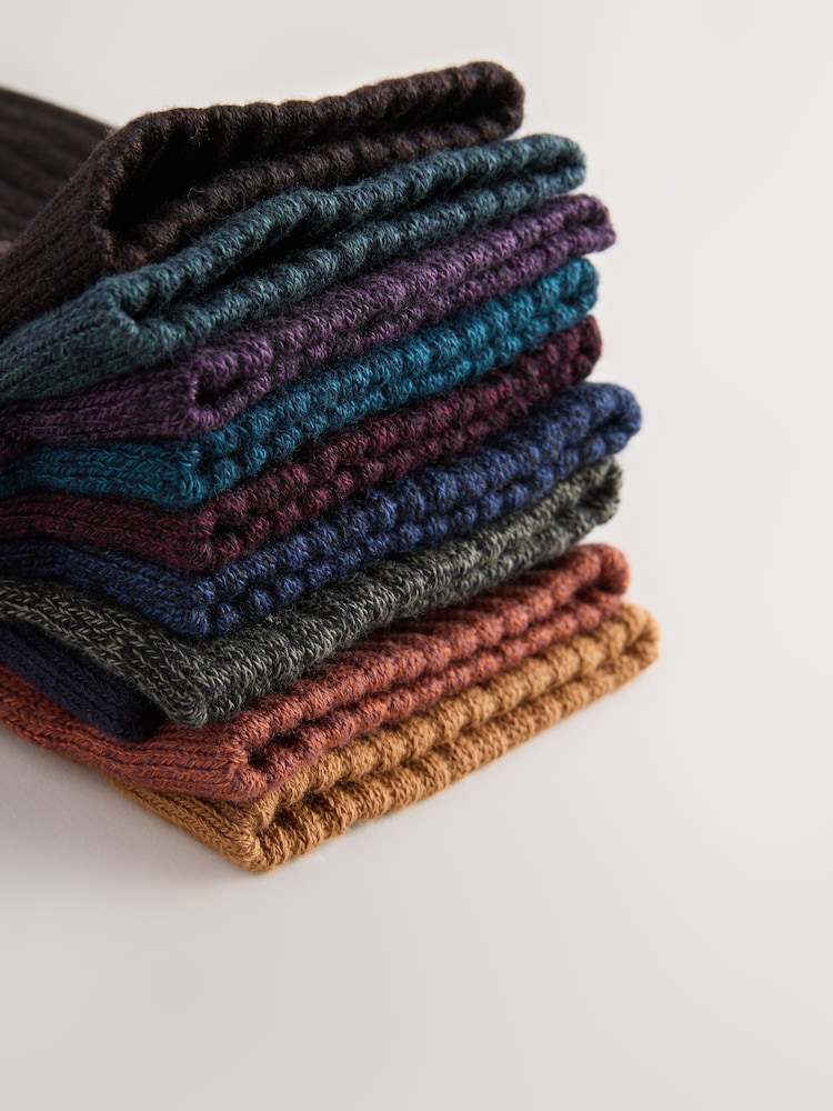 Red/Orange/Blue - Pack de 10 calcetines gruesos con ciervos bordados - Imagen 14 de 14