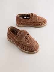 Maro-arămiu Maro - Touch Fastening Woven Suede Loafers - Imaginea 1 din 5