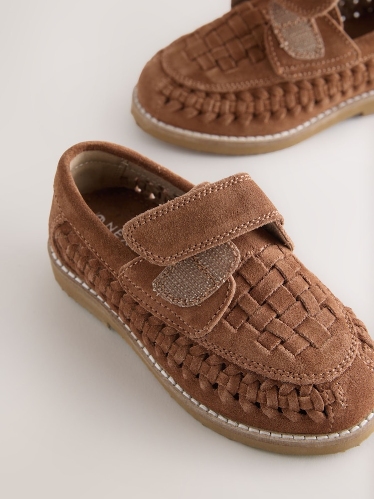 Maro-arămiu Maro - Touch Fastening Woven Suede Loafers - Imaginea 5 din 5