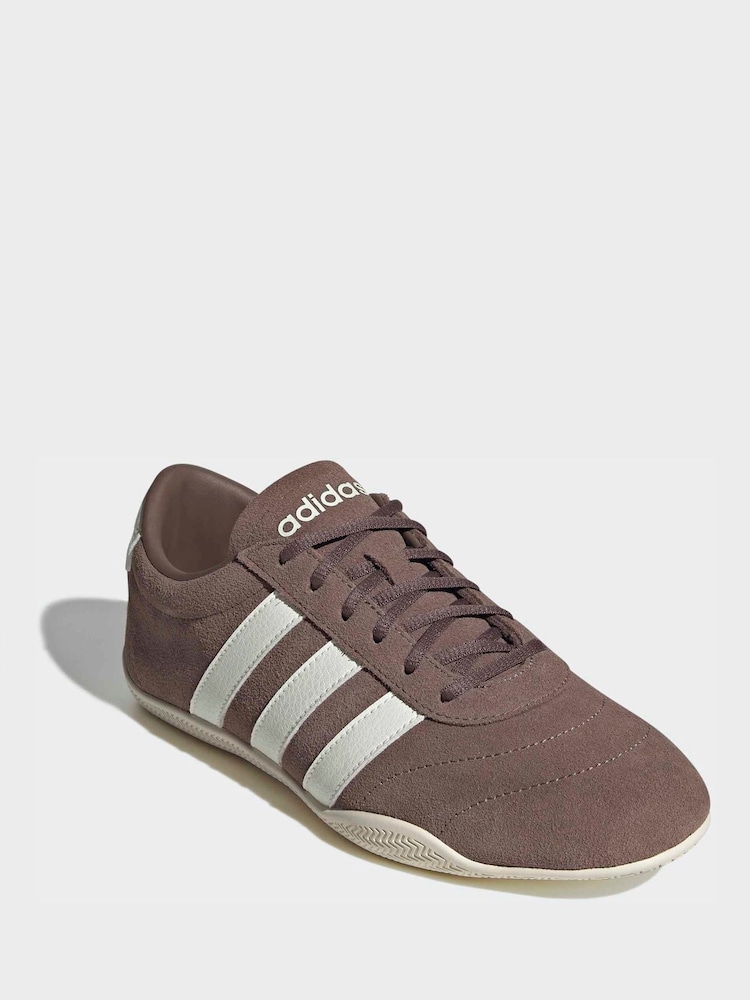 adidas Brown/White Grand Court Lo Trainers - Image 1 of 10