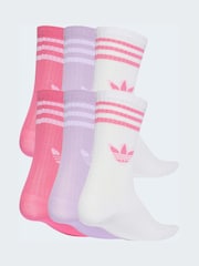 Білий - adidas Kids 3у смужку шкарпетки з круглим вирізом 6 Pack - Image 2 of 4