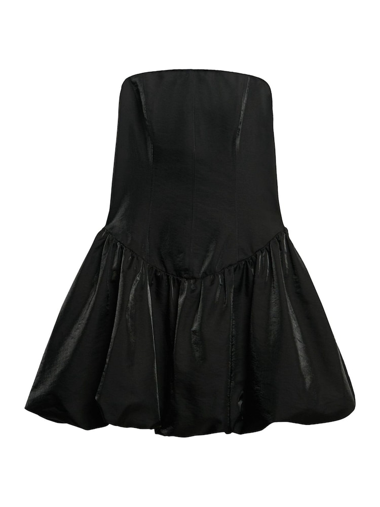 Superdry Black Strapless Puff Ball Mini Dress - Image 1 of 3