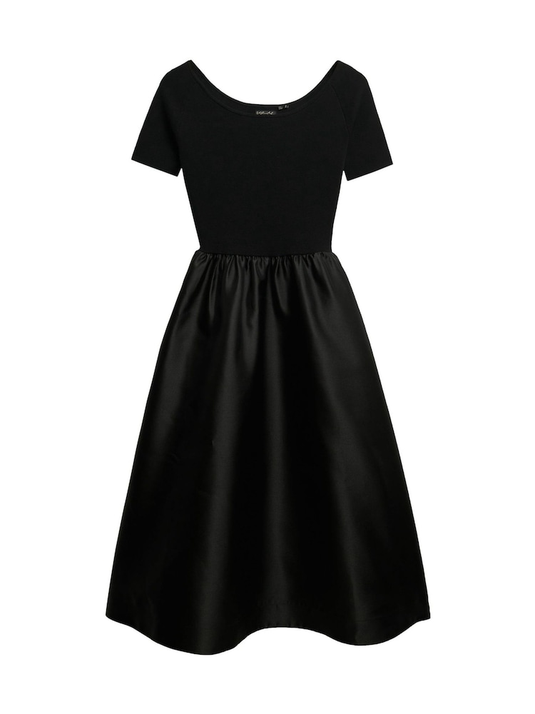 Superdry Black Hybrid Midi Dress - Image 1 of 3