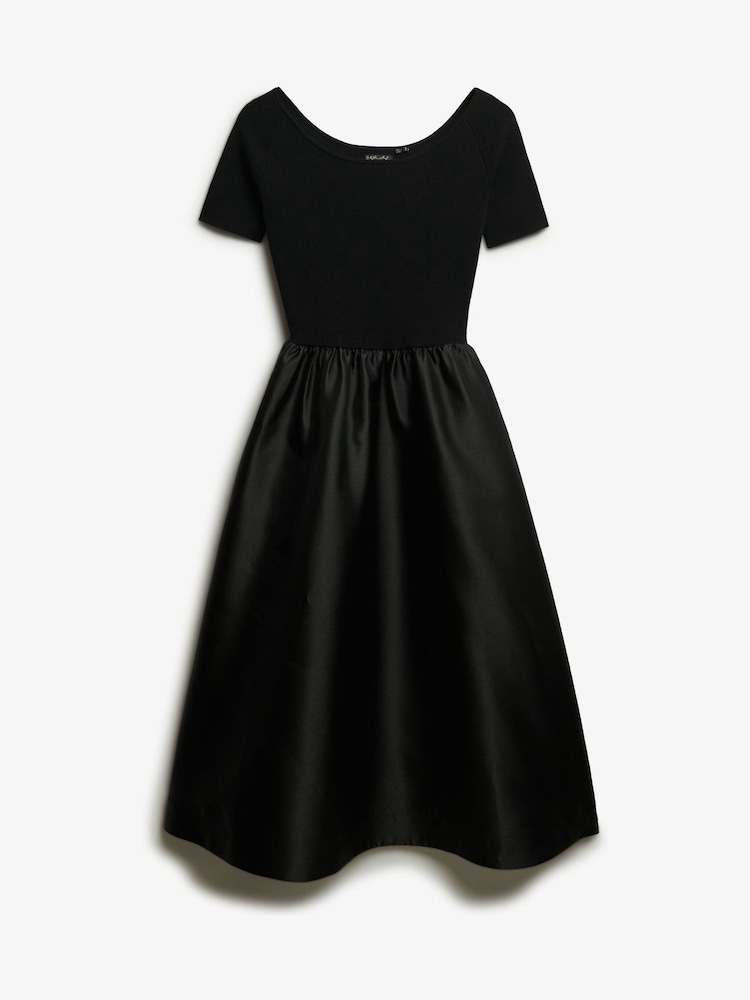 Superdry Black Hybrid Midi Dress - Image 2 of 3 Superdry Black Hybrid Midi Dress - Image 2 of 3