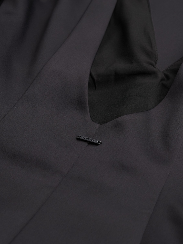 Superdry Black Satin V-Neck Dress - Image 2 of 2 Superdry Black Satin V-Neck Dress - Image 2 of 2