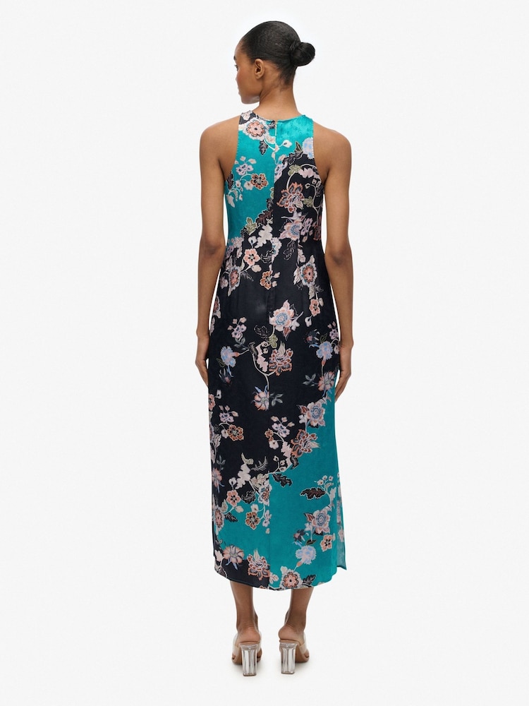 Superdry Black Racer Jacquard Maxi Dress - Image 2 of 8 Superdry Black Racer Jacquard Maxi Dress - Image 2 of 8