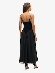 Superdry Black Velvet Corset Strapless Dress - Image 2 of 8