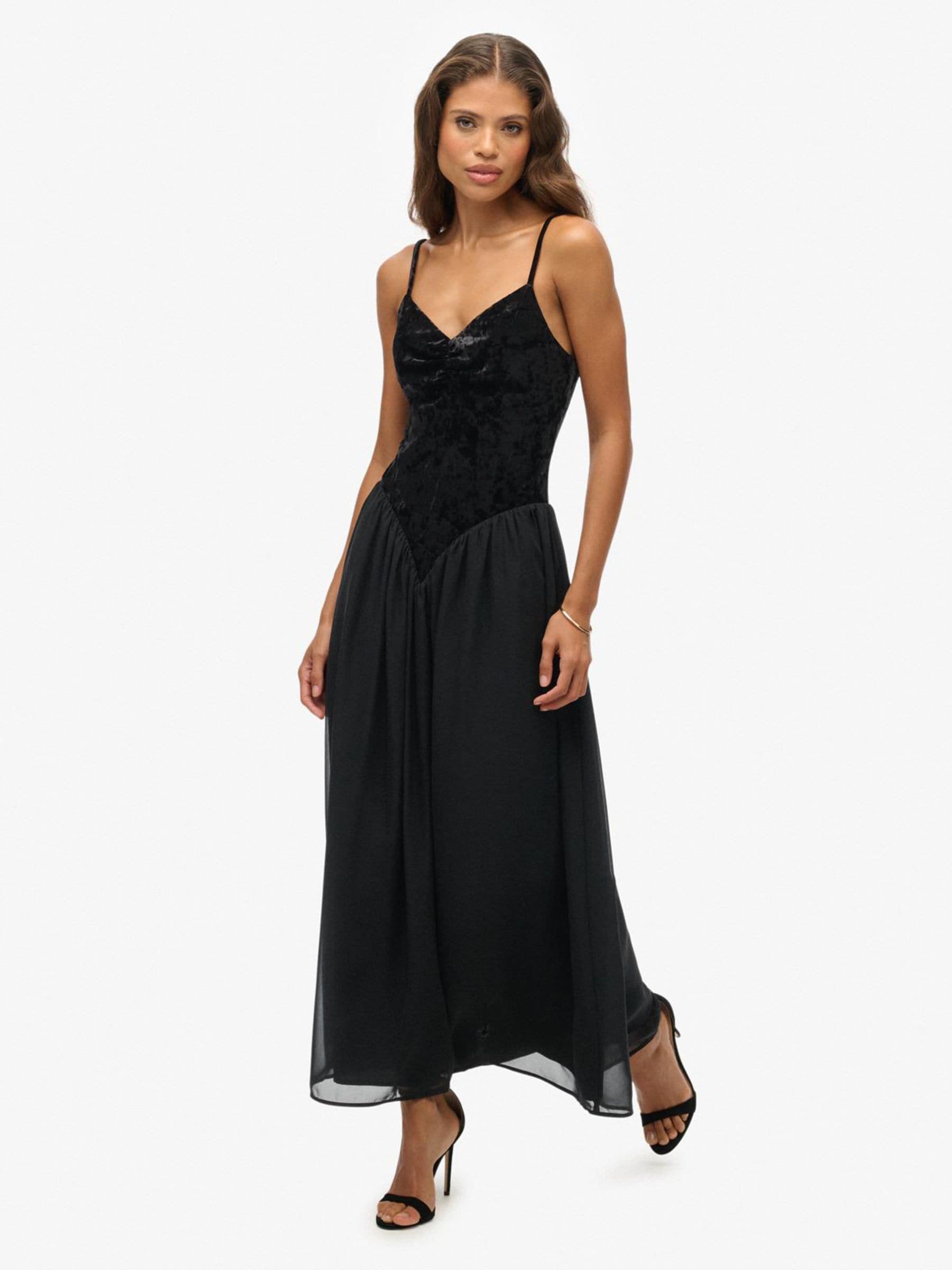 Buy Superdry Black Velvet Corset Strapless Dress from Next USA