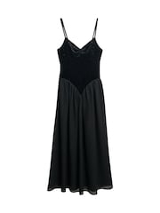 Superdry Black Velvet Corset Strapless Dress - Image 7 of 8