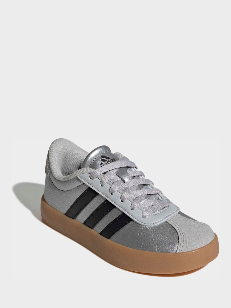 adidas Grey VL Court 3.0 Kids Trainers - Image 1 of 9